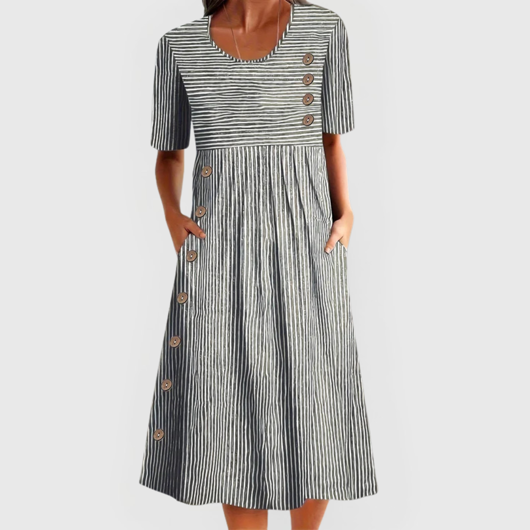 Demi | Striped Midi Dress