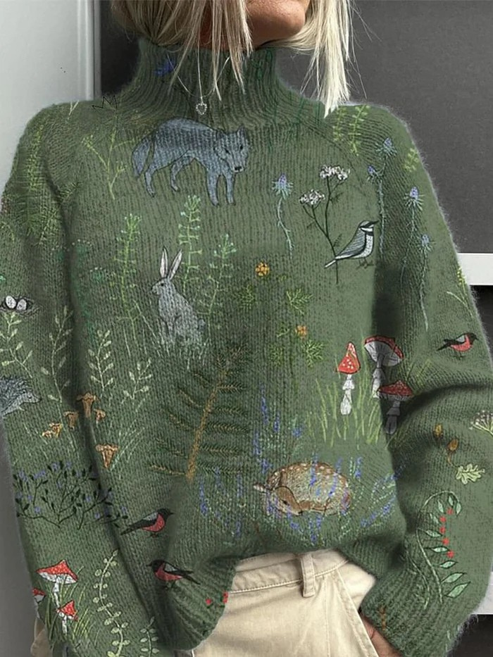 ELIZA - WOODLAND WHISPER TURTLENECK SWEATER