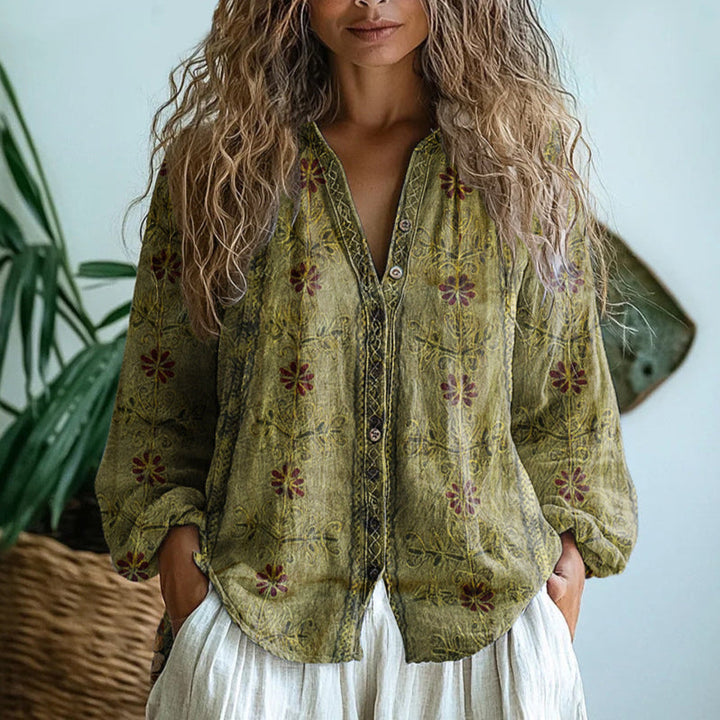 LEAH – BOTANICAL CHARM BLOUSE