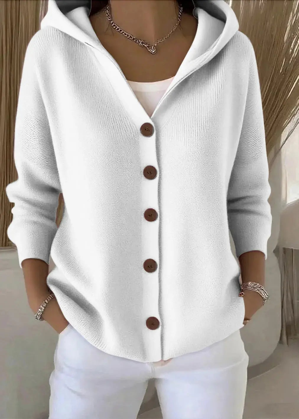 Abigail | Women Hooded Button Front Cardigan