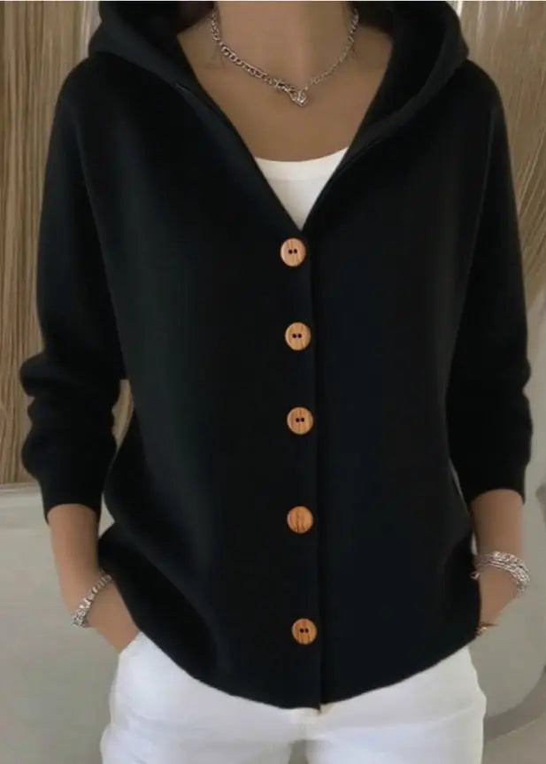 Abigail | Women Hooded Button Front Cardigan
