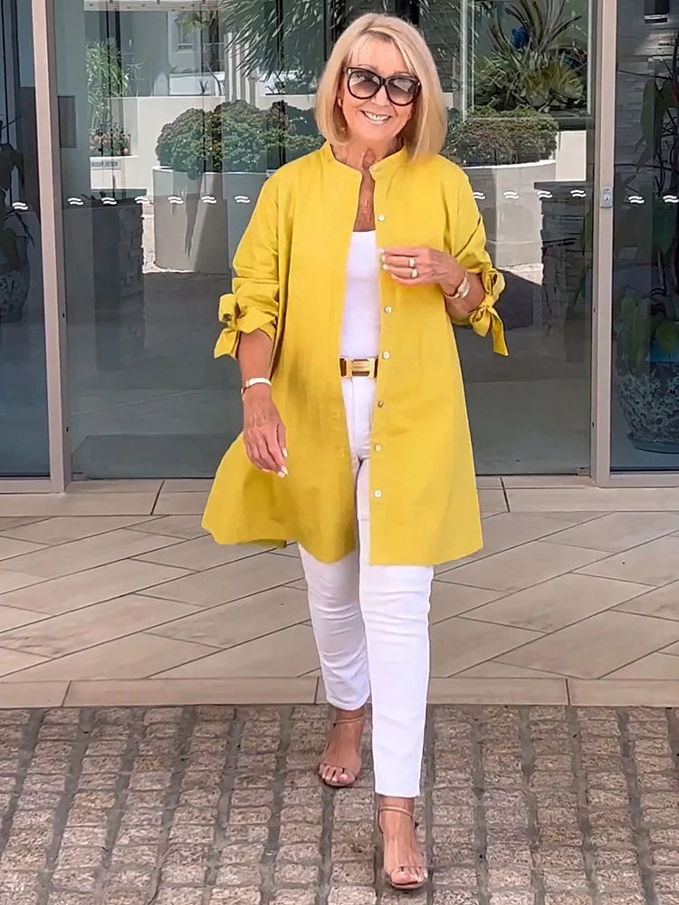 Elliora - Gathered Back Shirt Jacket