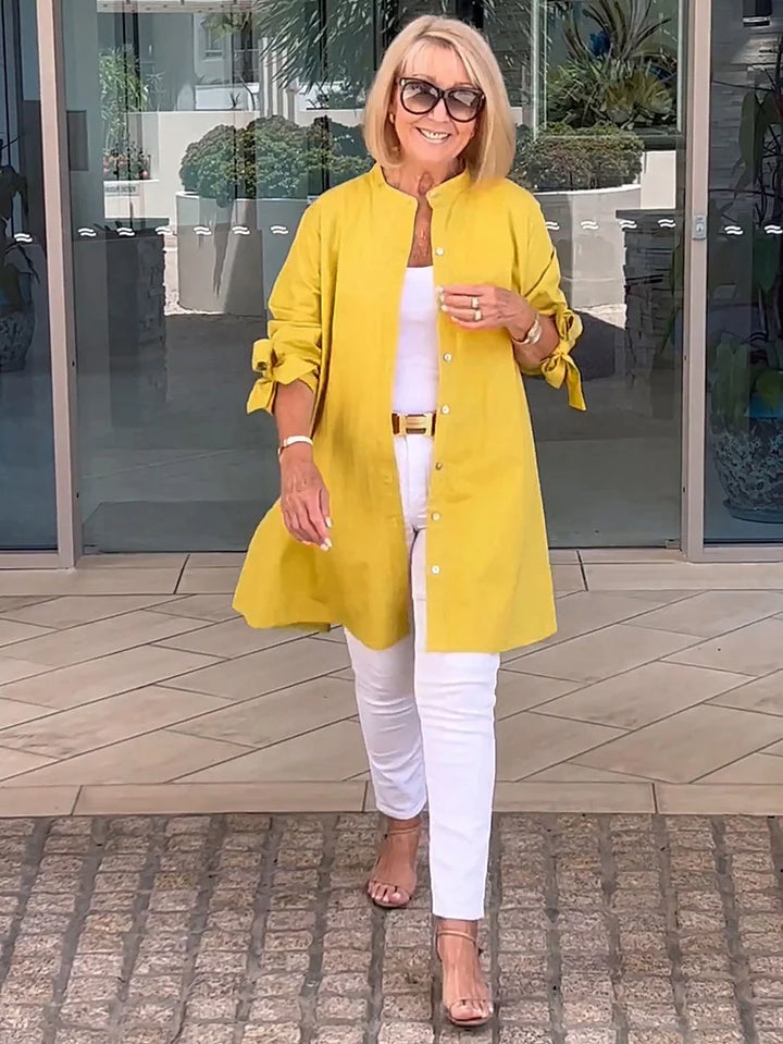 Elliora - Gathered Back Shirt Jacket
