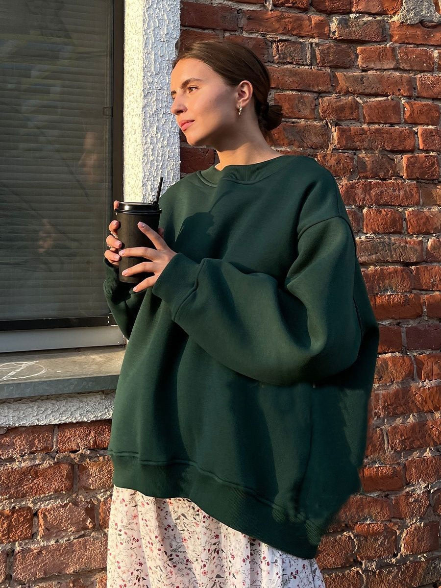 Hudson & Parker | Women's Oversized Sweatshirt In Solid Color Design