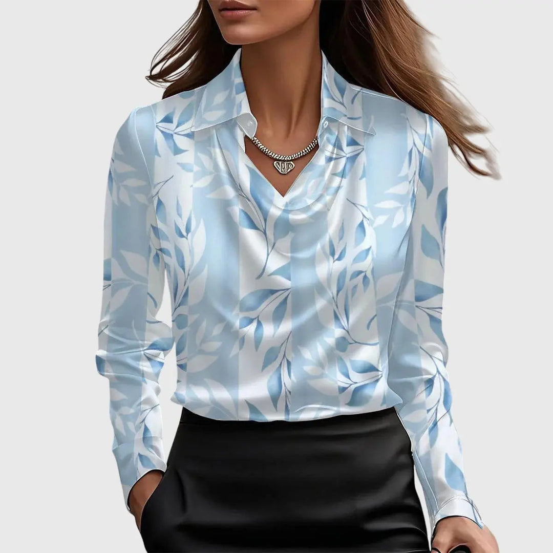 Brooklyn | Women Satin Cowl Neck Long Sleeve Blouse
