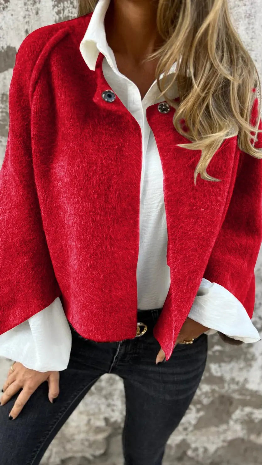 Ava | Women's coat with a round neckline and long sleeves