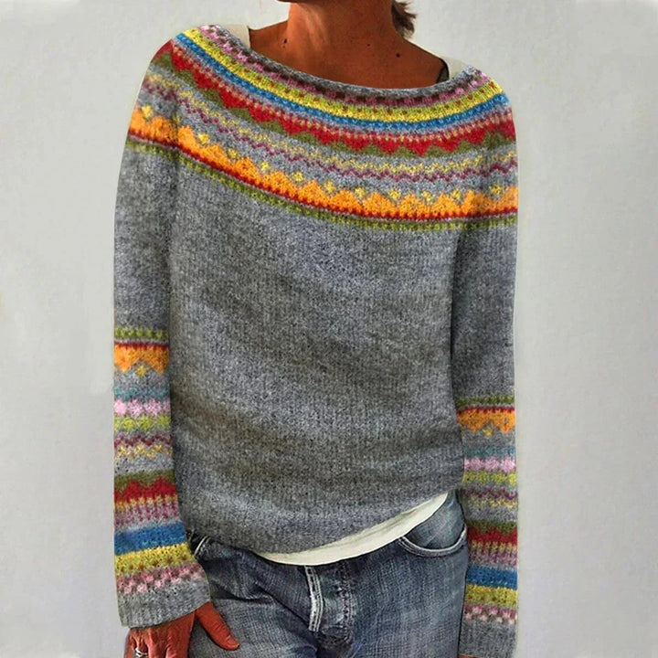 Fiona | Women’s Patterned Crewneck Sweater