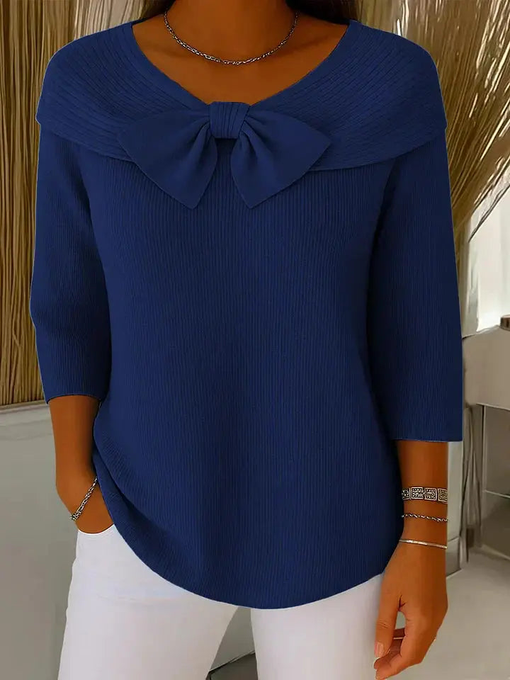 Joanna | Women’s Elegant Bow Detail Knit Sweater