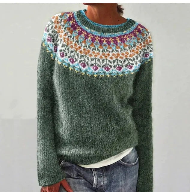 Fiona | Women’s Patterned Crewneck Sweater