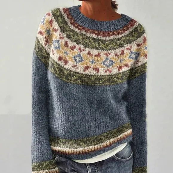 Fiona | Women’s Patterned Crewneck Sweater
