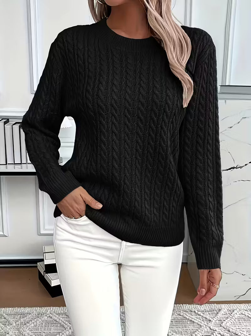 ADRIANA – CABLE-KNIT COZY LONG-SLEEVE SWEATER