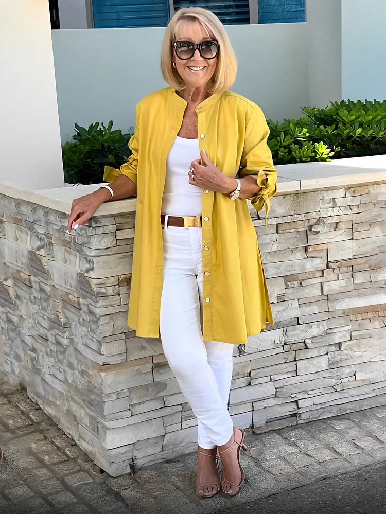 Elliora - Gathered Back Shirt Jacket