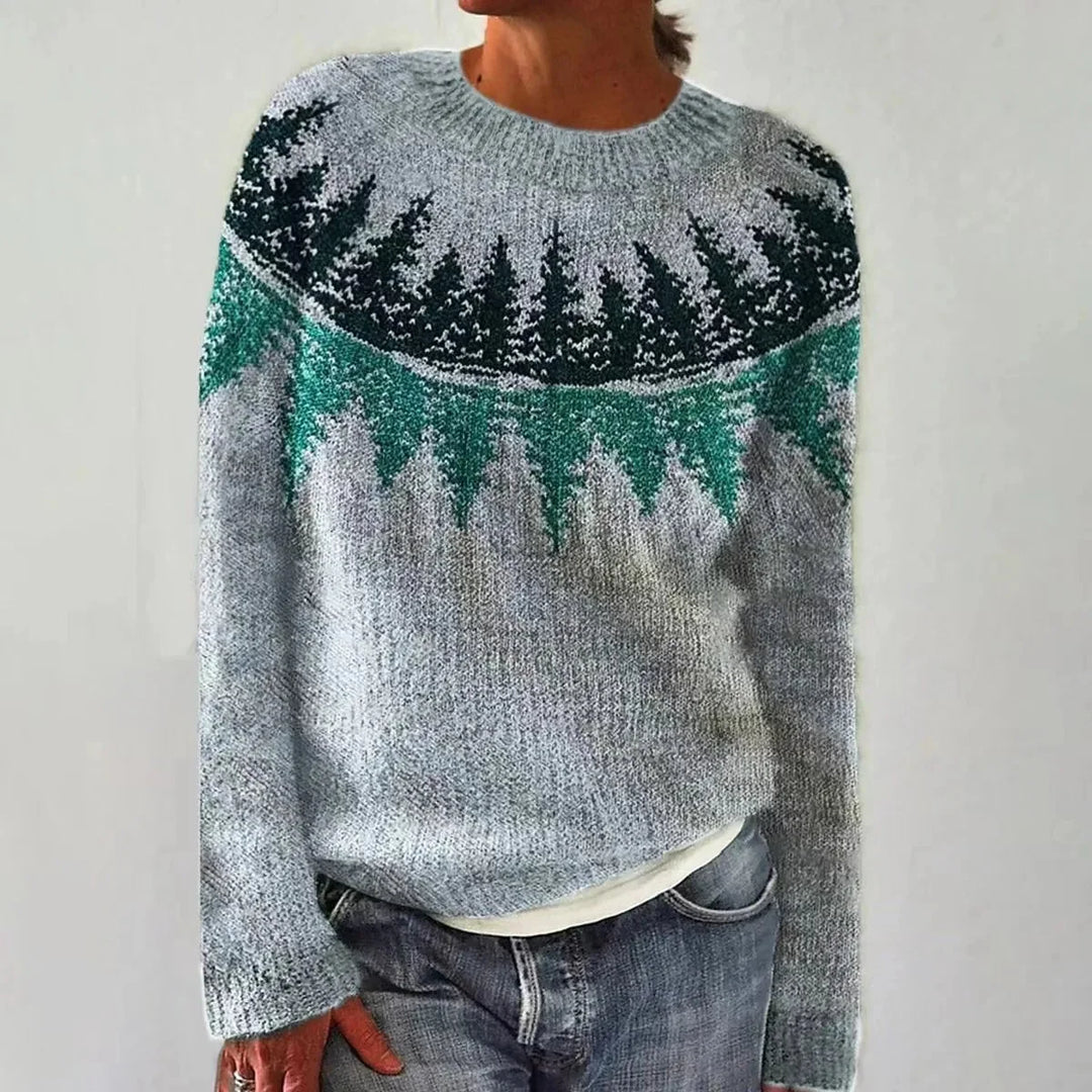 Fiona | Women’s Patterned Crewneck Sweater
