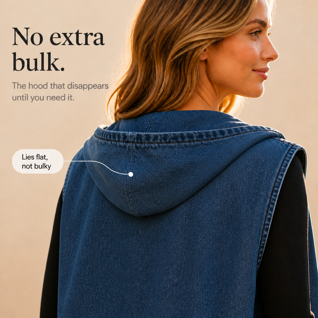 Hudson & Parker - Oversized Hooded Denim-Look Vest