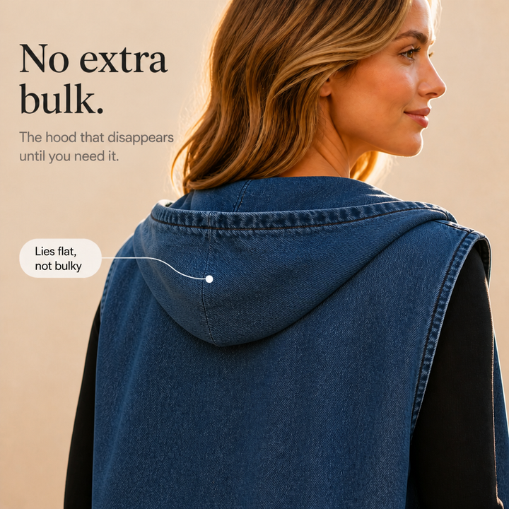 Hudson & Parker - Oversized Hooded Denim-Look Vest