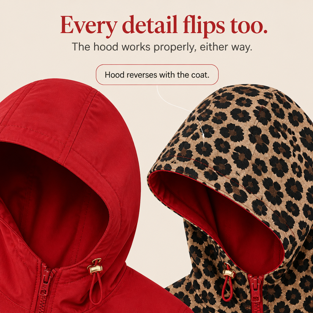 Hudson & Parker - Reversible Leopard Print Hooded Coat