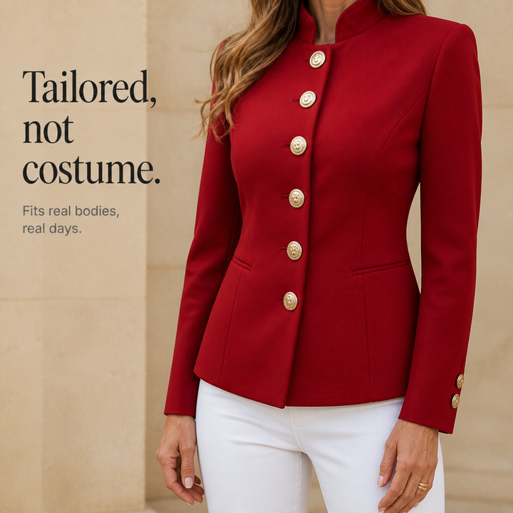 Hudson & Parker - Gold Button Tailored Military Blazer
