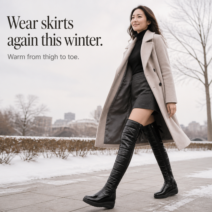 Hudson & Parker - Plush-Lined Bow Over-The-Knee Snow Boots