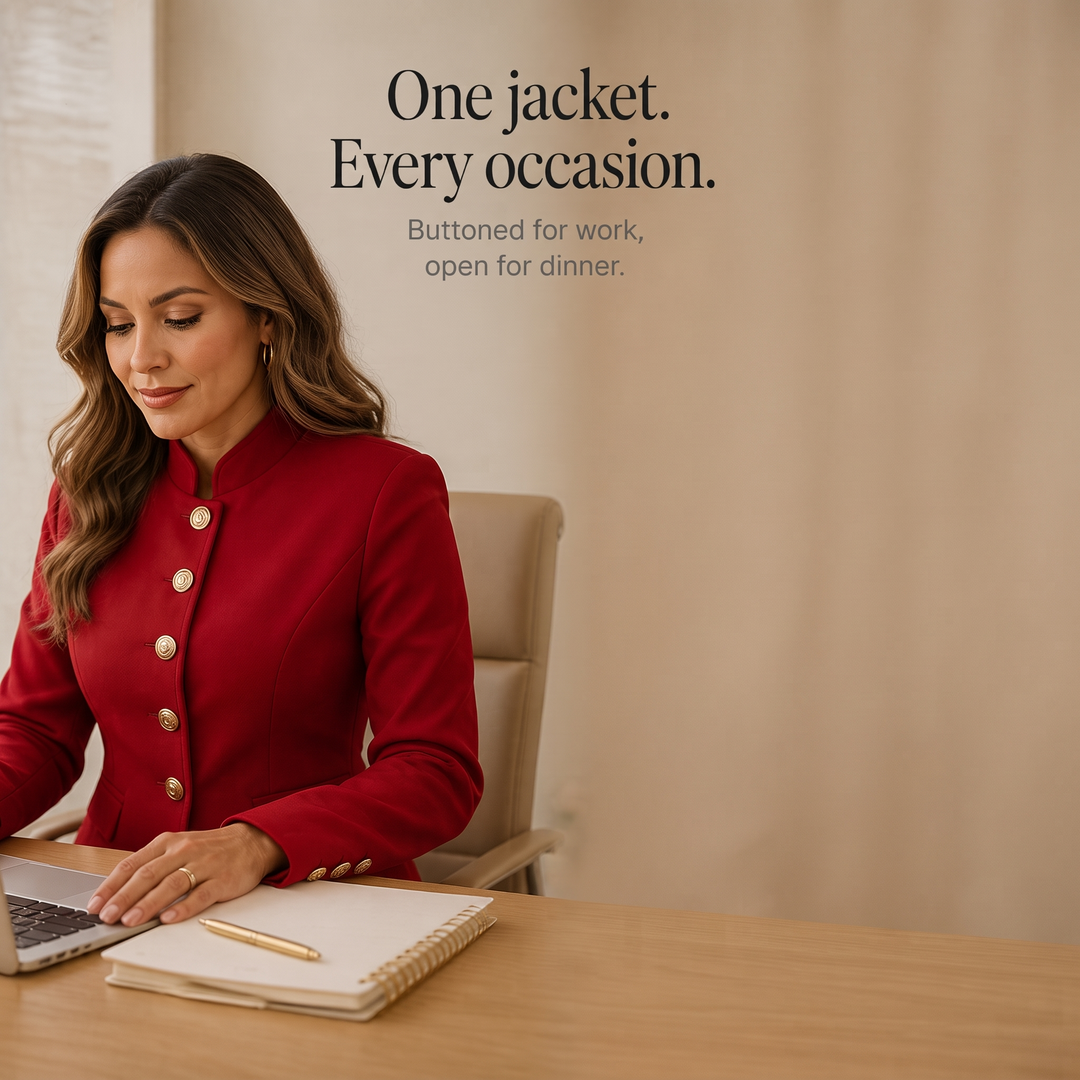 Hudson & Parker - Gold Button Tailored Military Blazer