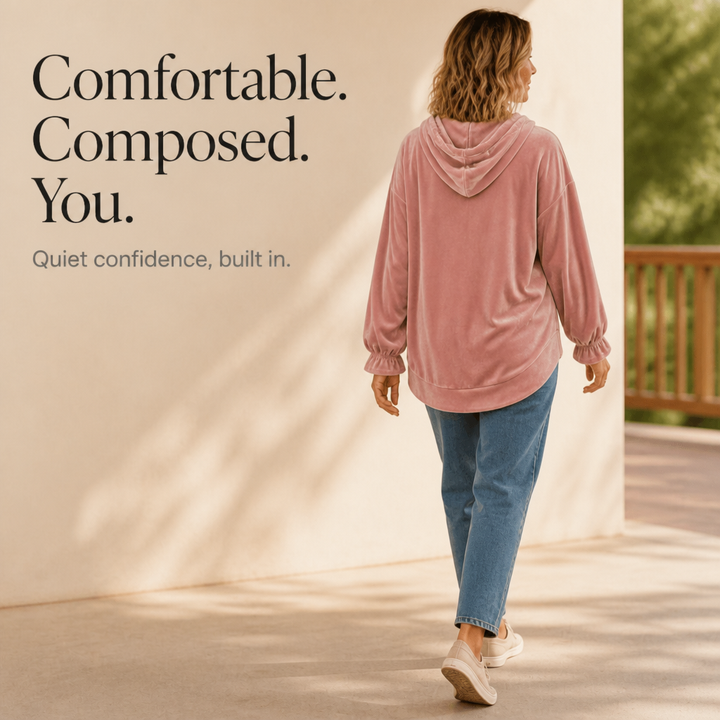 Hudson & Parker - Ruffle Cuff Velvet Relaxed Hoodie