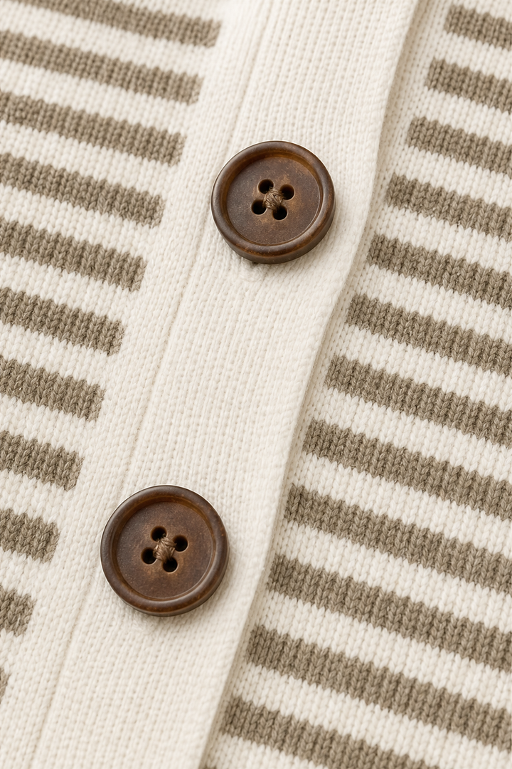Hudson & Parker - Striped Open-Front Knit Cardigan