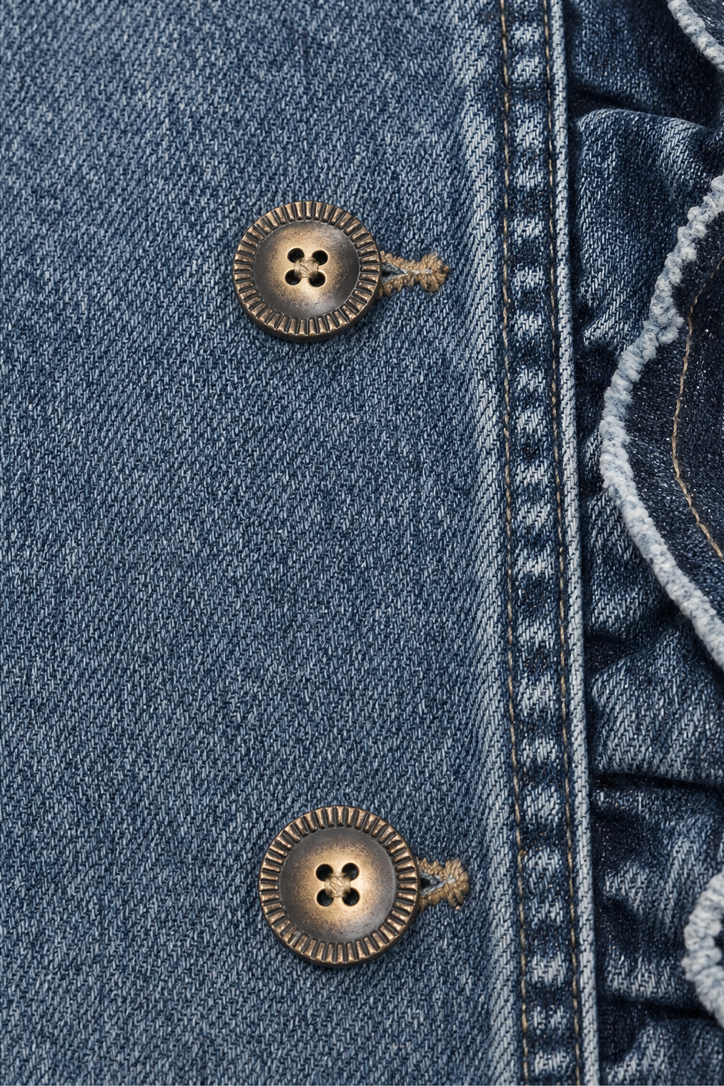 Hudson & Parker - Double Breasted Ruffle Denim Jacket