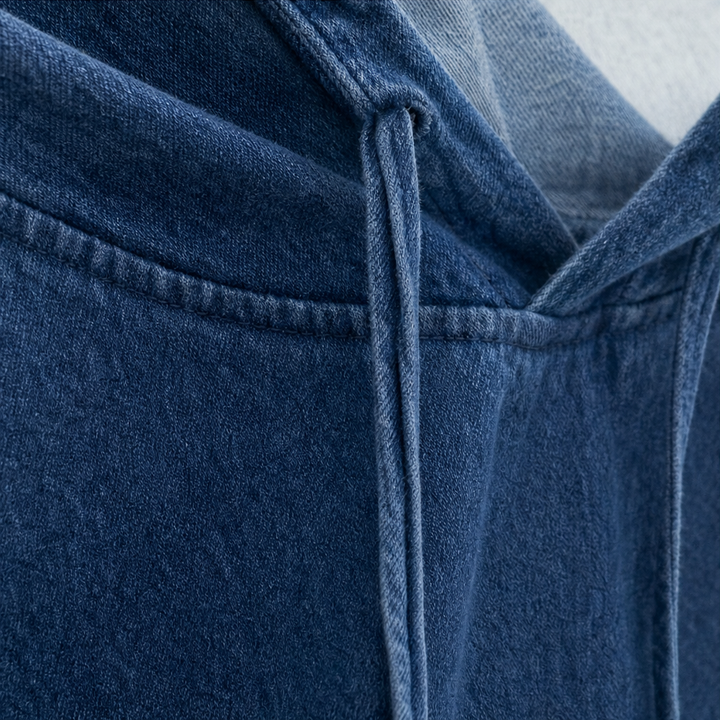 Hudson & Parker - Oversized Washed Denim Hooded Pullover