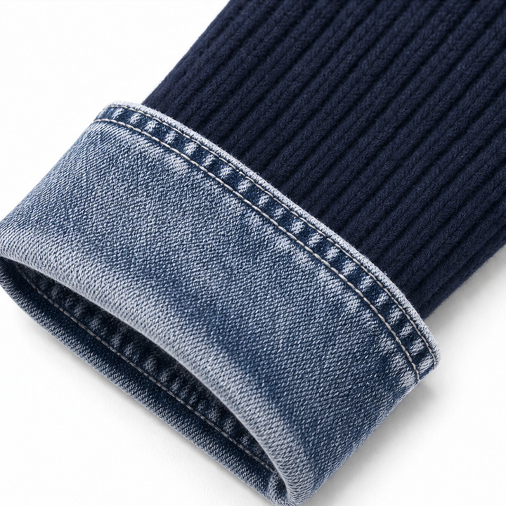 Hudson & Parker - Spliced Denim Ribbed-Knit Longline Jacket