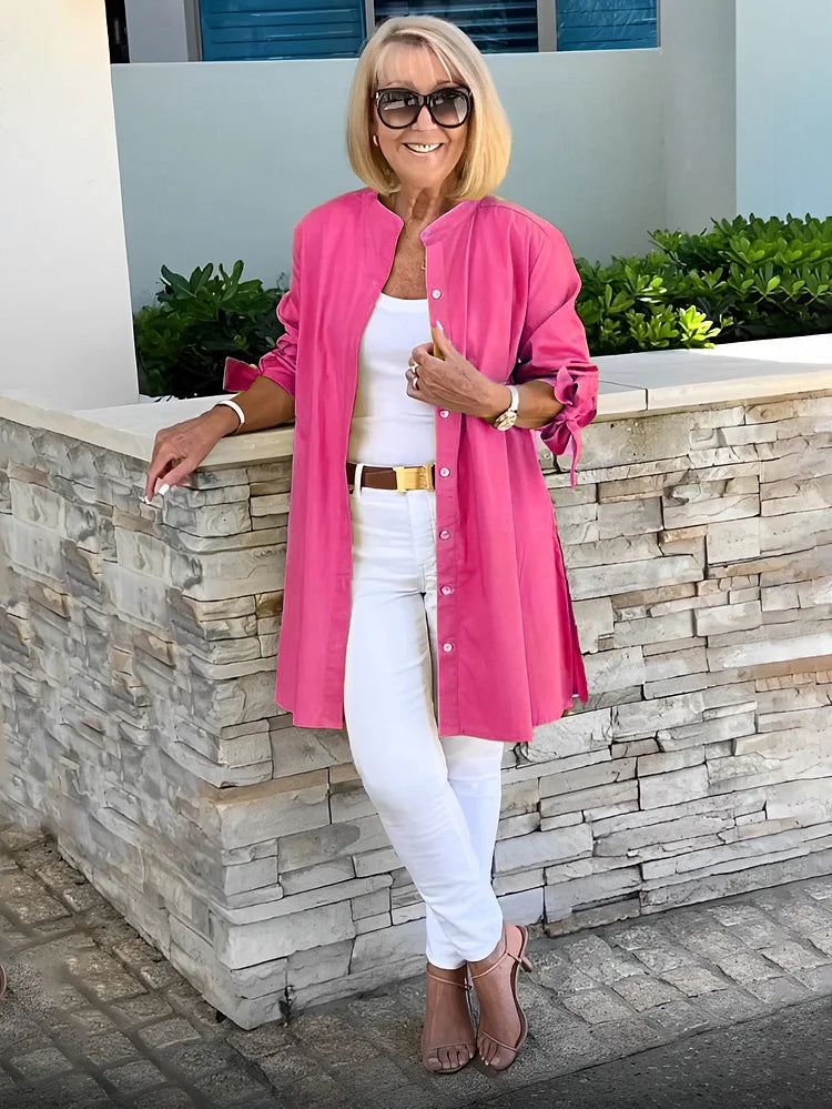 Elliora - Gathered Back Shirt Jacket