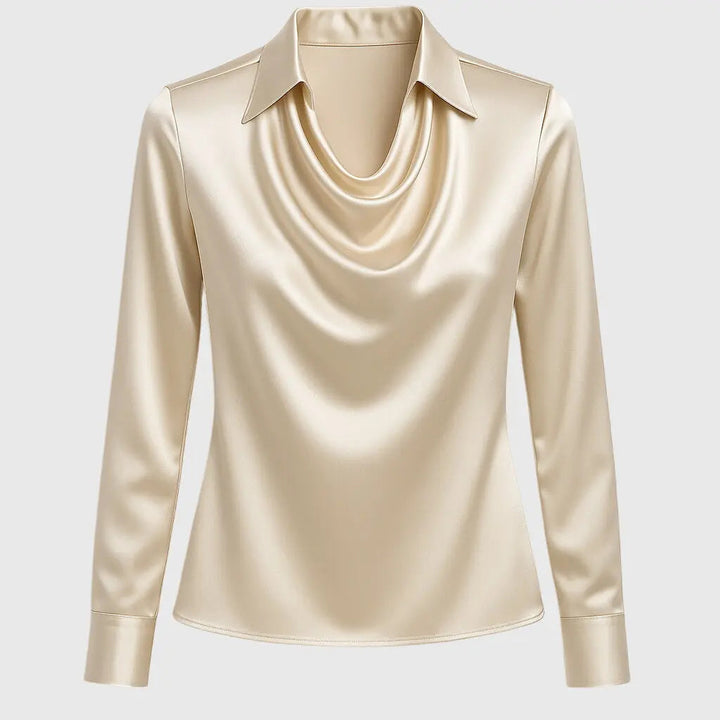 Brooklyn | Women Satin Cowl Neck Long Sleeve Blouse
