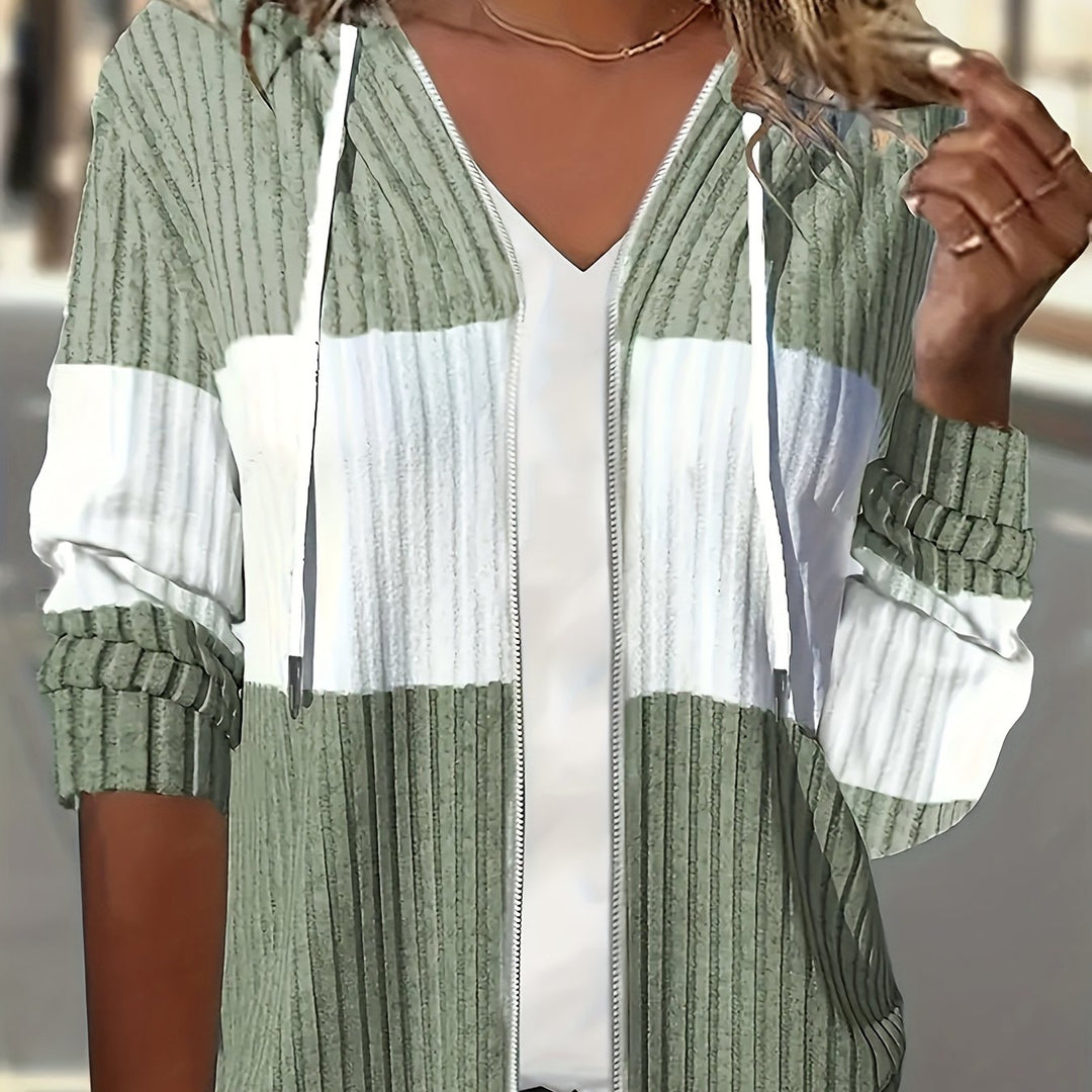 Shannon | Cozy Color-Block Zip-Up Hoodie