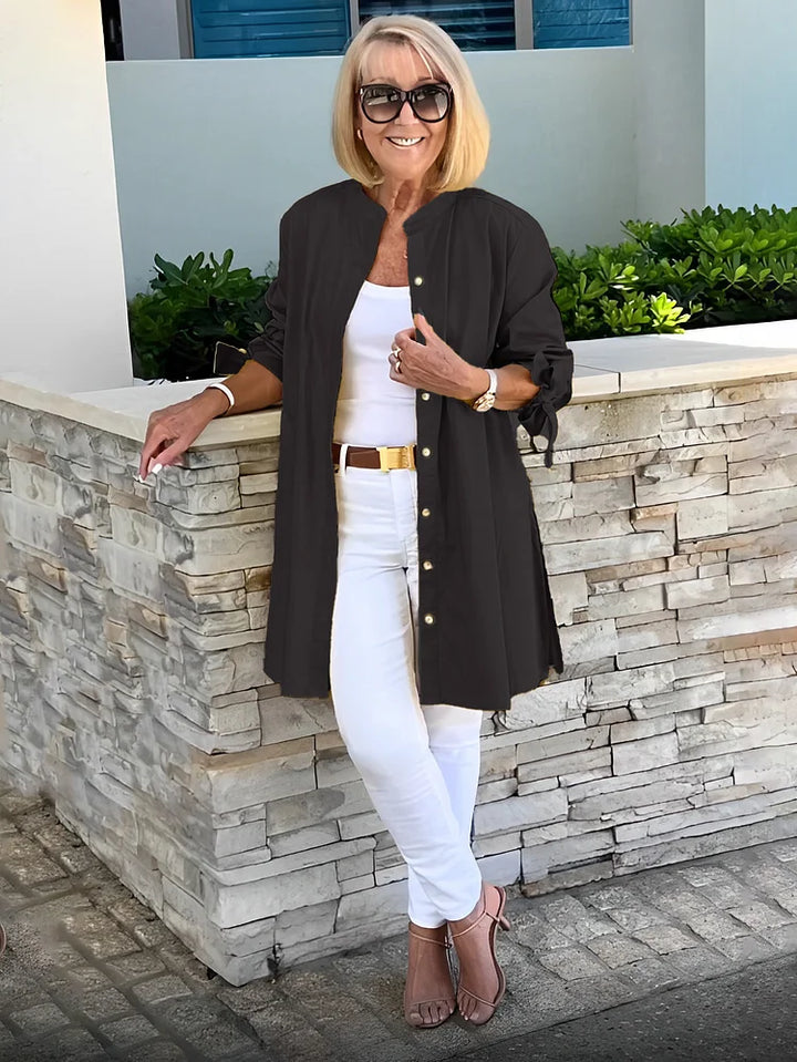 Elliora - Gathered Back Shirt Jacket