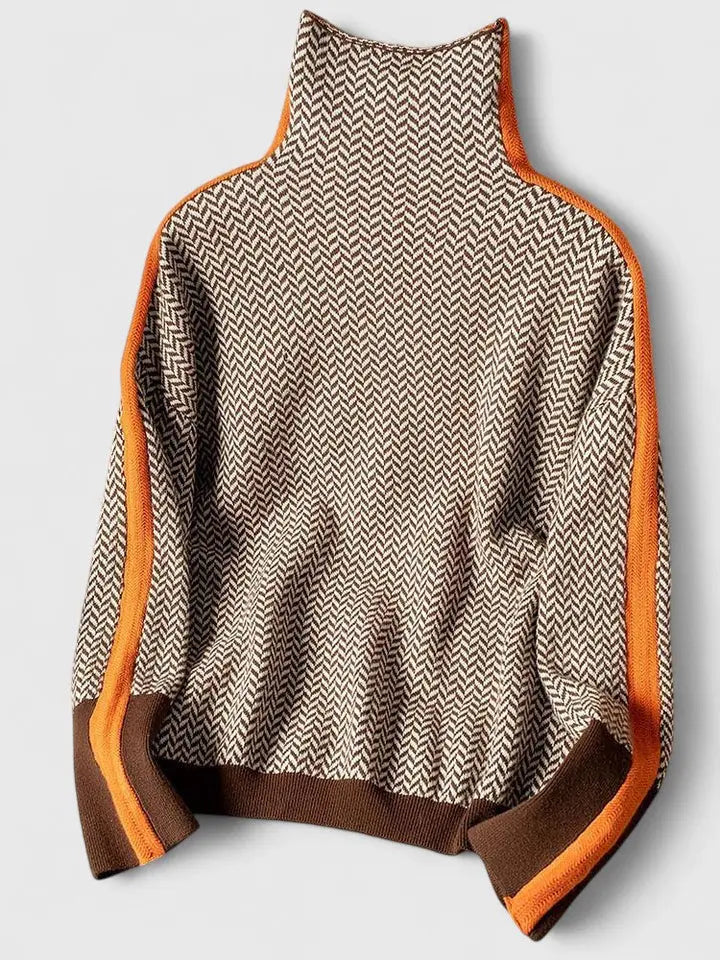 Harper | Women’s Turtleneck Pattern Long Sleeve Sweater