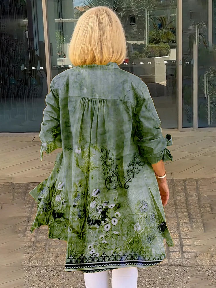 Florabel - Bow Sleeve Printed Jacket