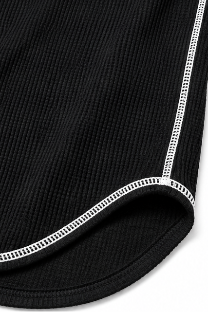 Hudson & Parker - Waffle Knit Contrast Stitch Henley Top