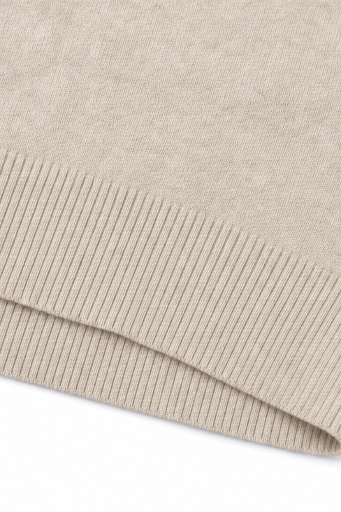 Hudson & Parker - Wavy-Trim V-Neck Knit Top