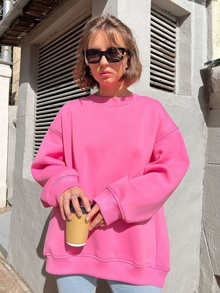 Hudson & Parker | Women's Oversized Sweatshirt In Solid Color Design