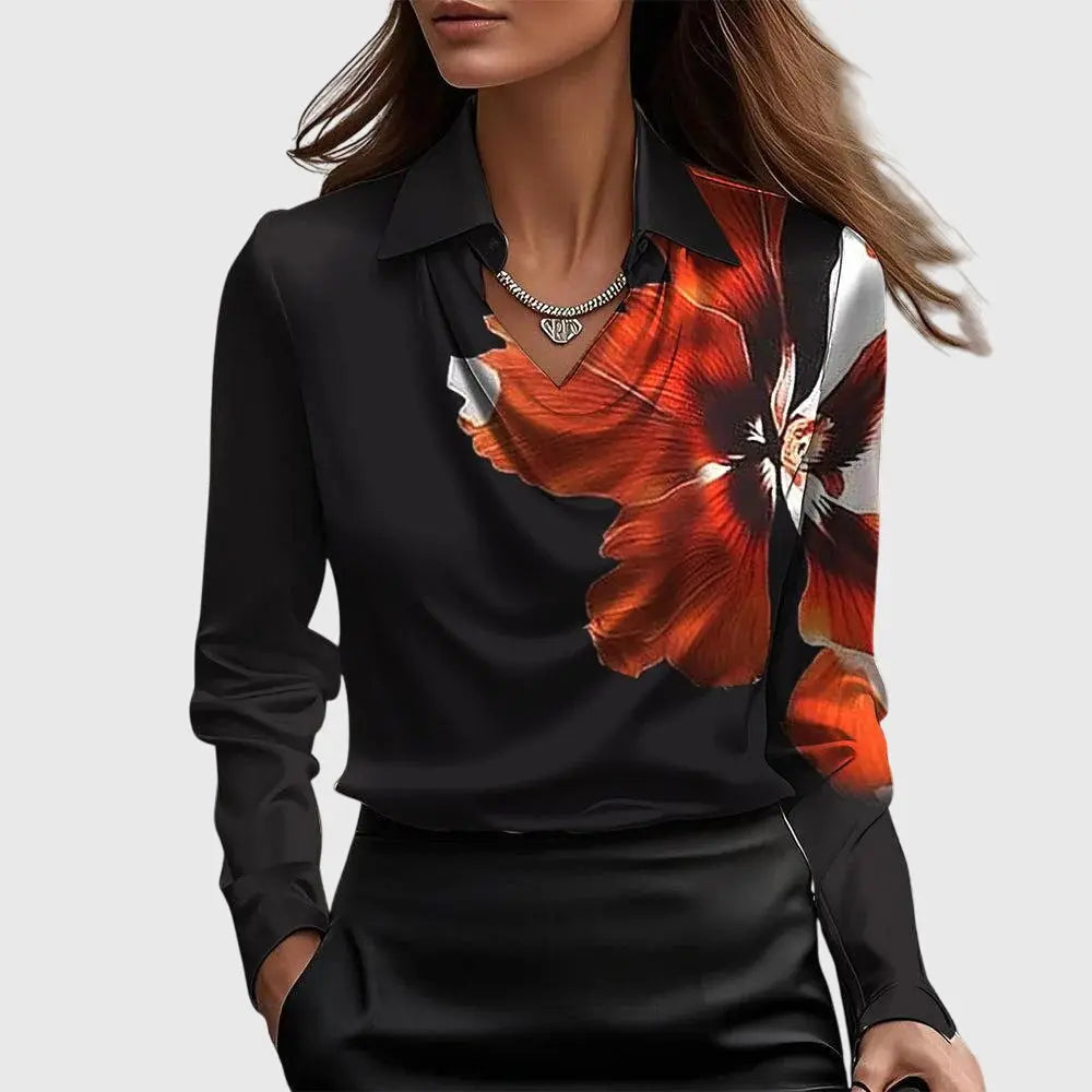 Brooklyn | Women Satin Cowl Neck Long Sleeve Blouse