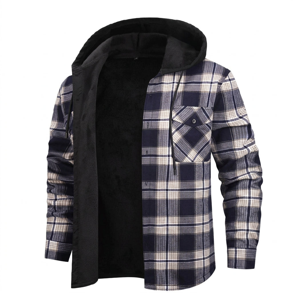 Elliot | Men's Hooded Shirt Jacket with Chest Pocket