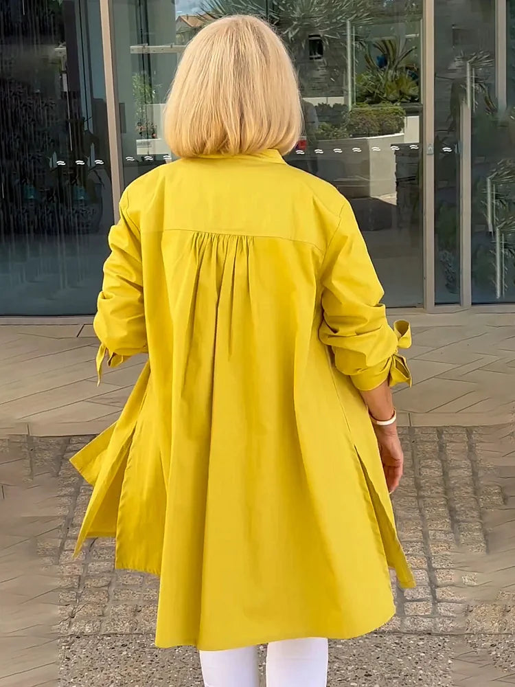 Elliora - Gathered Back Shirt Jacket