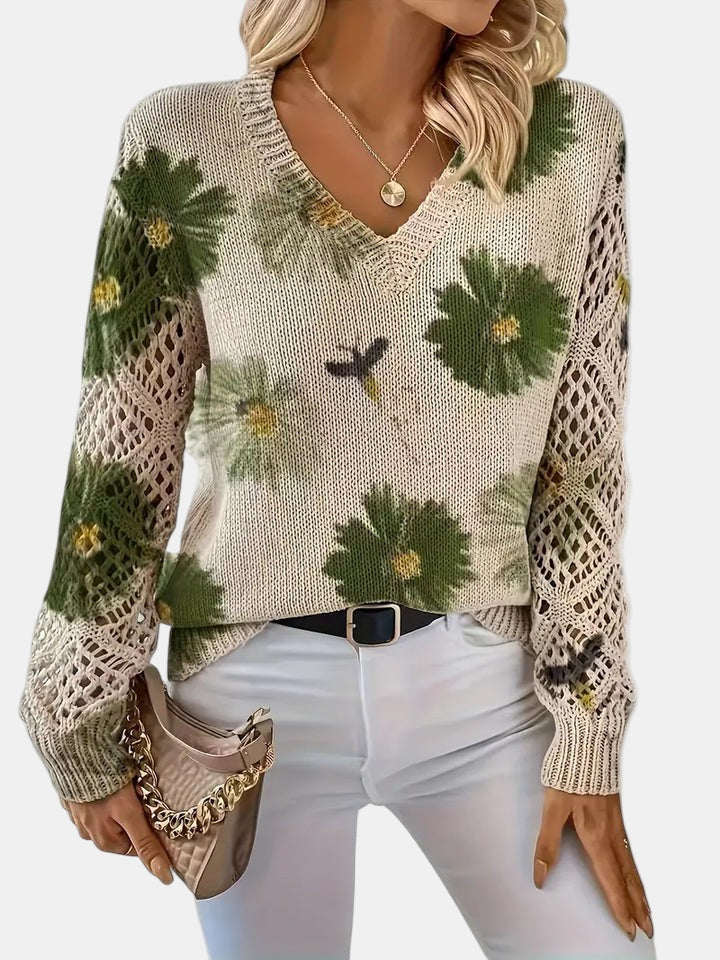BRIANNA – BLOOMING CHIC KNIT SWEATER