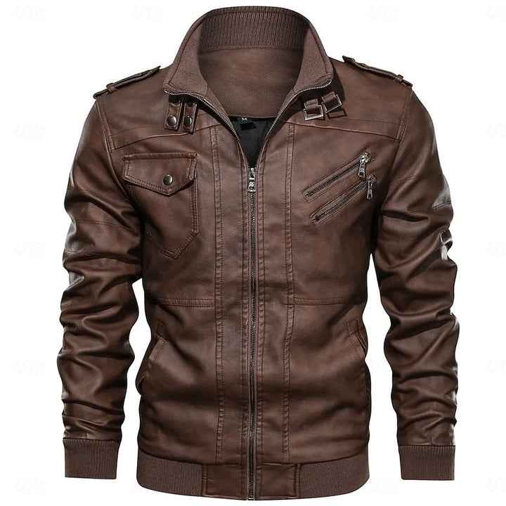 Franklin | Rugged Stand-Collar Biker Jacket