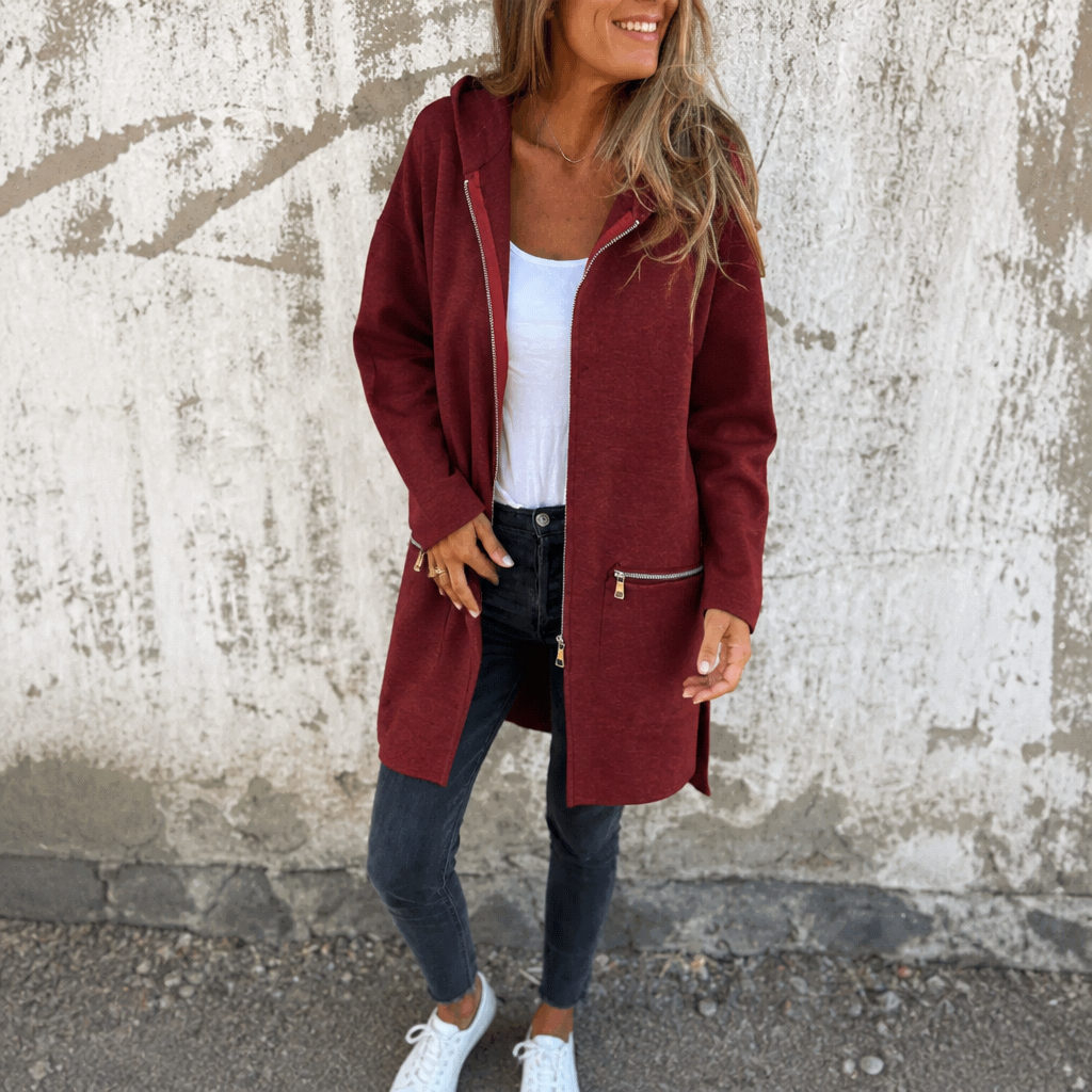 Hudson & Parker - Longline Open-Front Hooded Cardigan