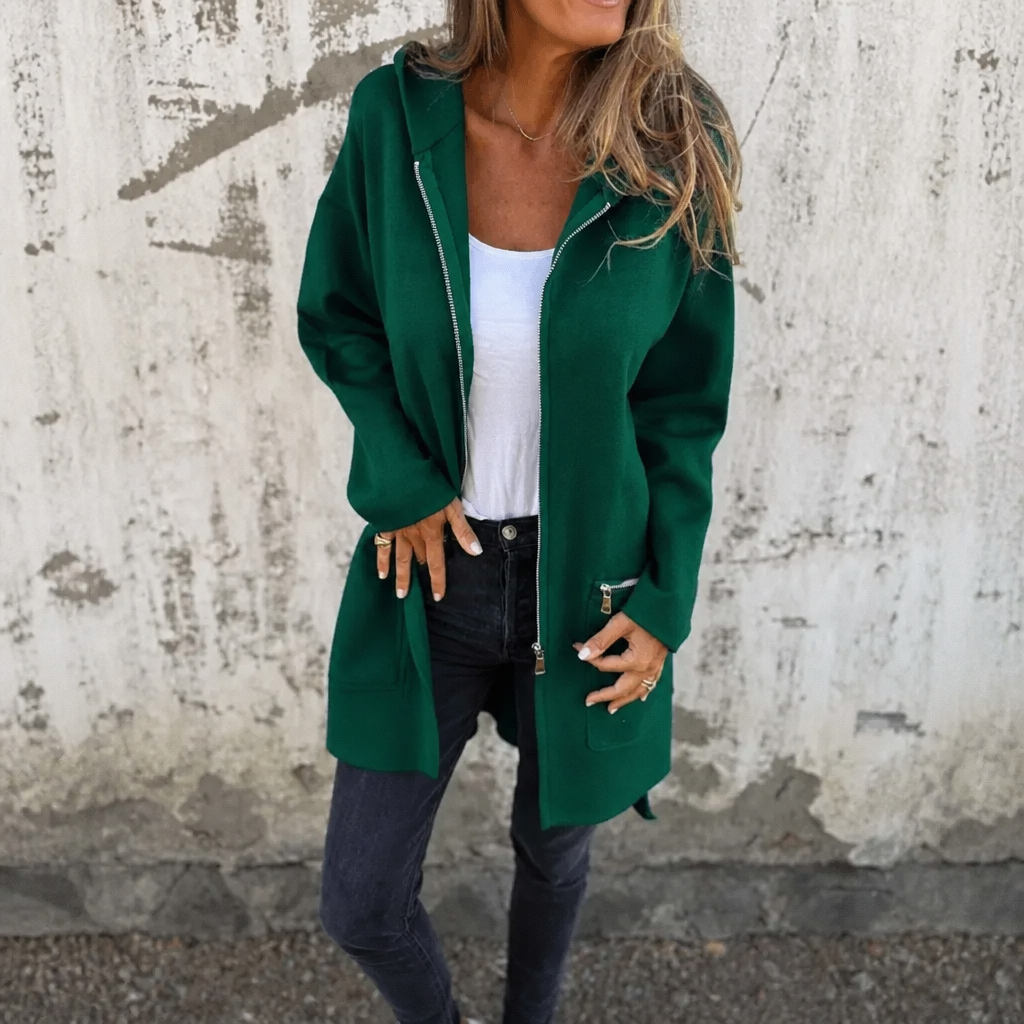 Hudson & Parker - Longline Open-Front Hooded Cardigan