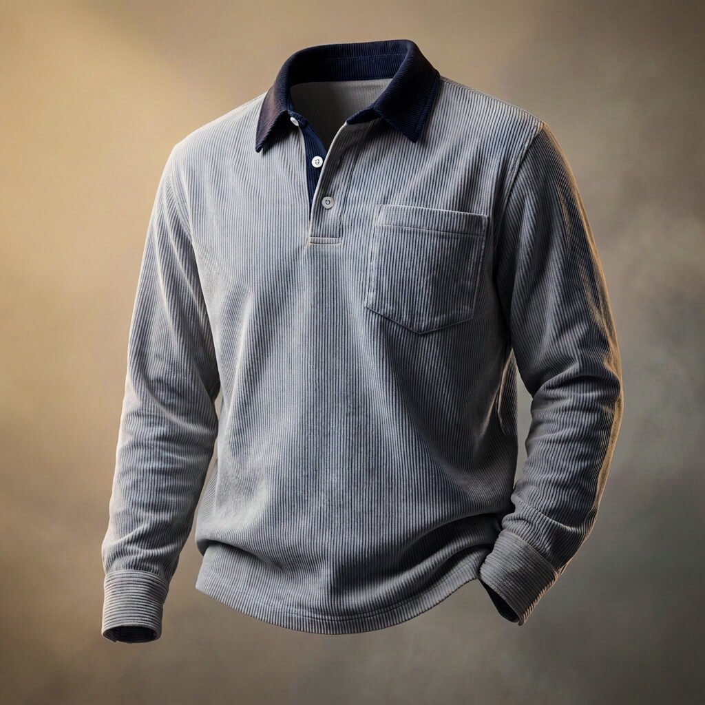Scott Corduroy Long Sleeve Polo