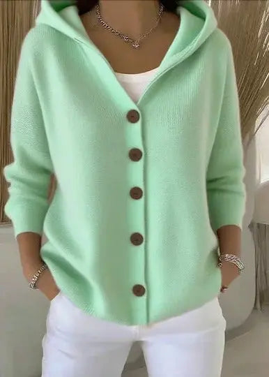 Abigail | Women Hooded Button Front Cardigan