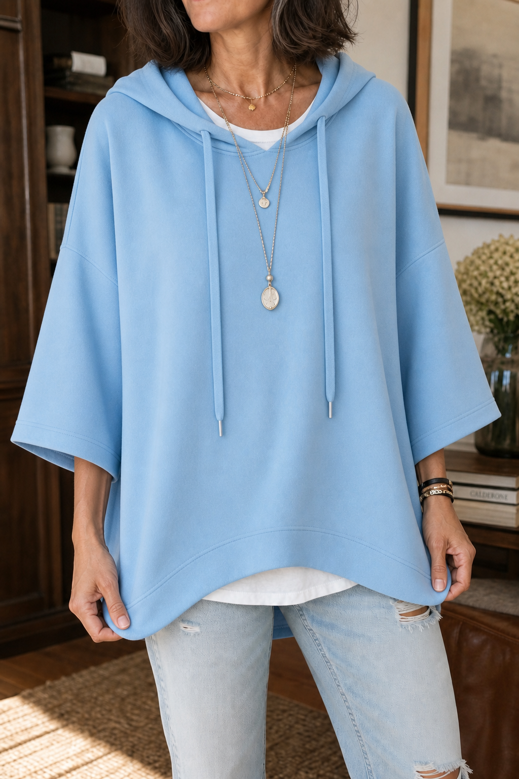 Hudson & Parker - Wide-Sleeve Oversized Drape Hoodie