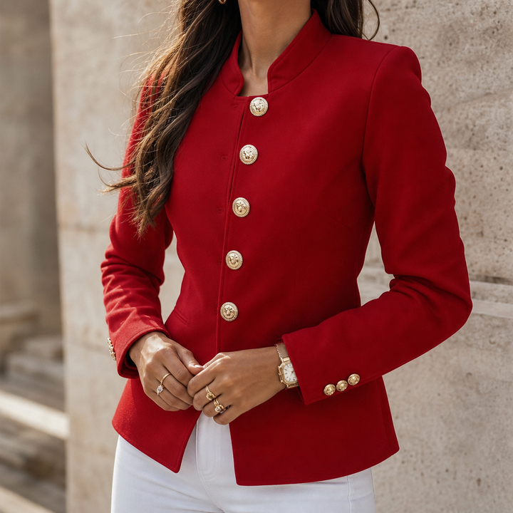 Hudson & Parker - Gold Button Tailored Military Blazer