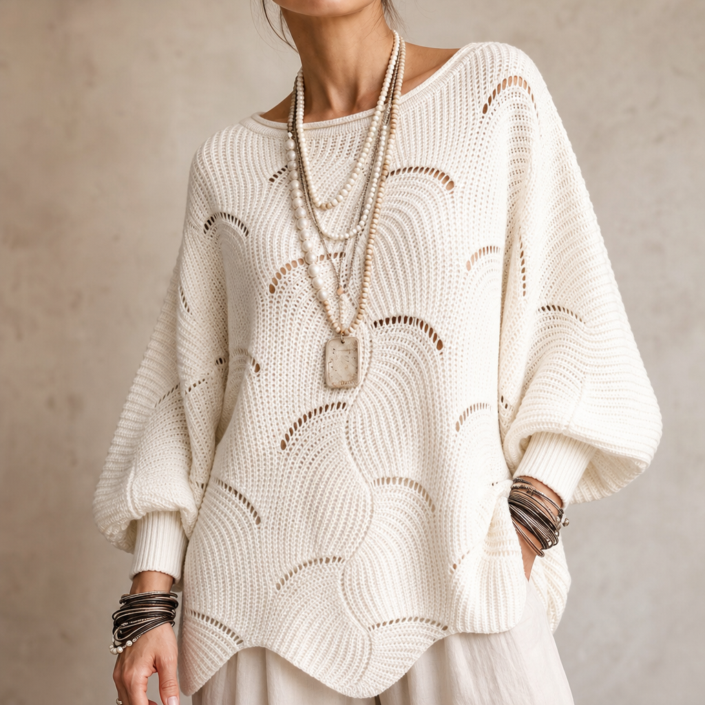 Hudson & Parker - Hollow Wave Batwing Sleeve Sweater