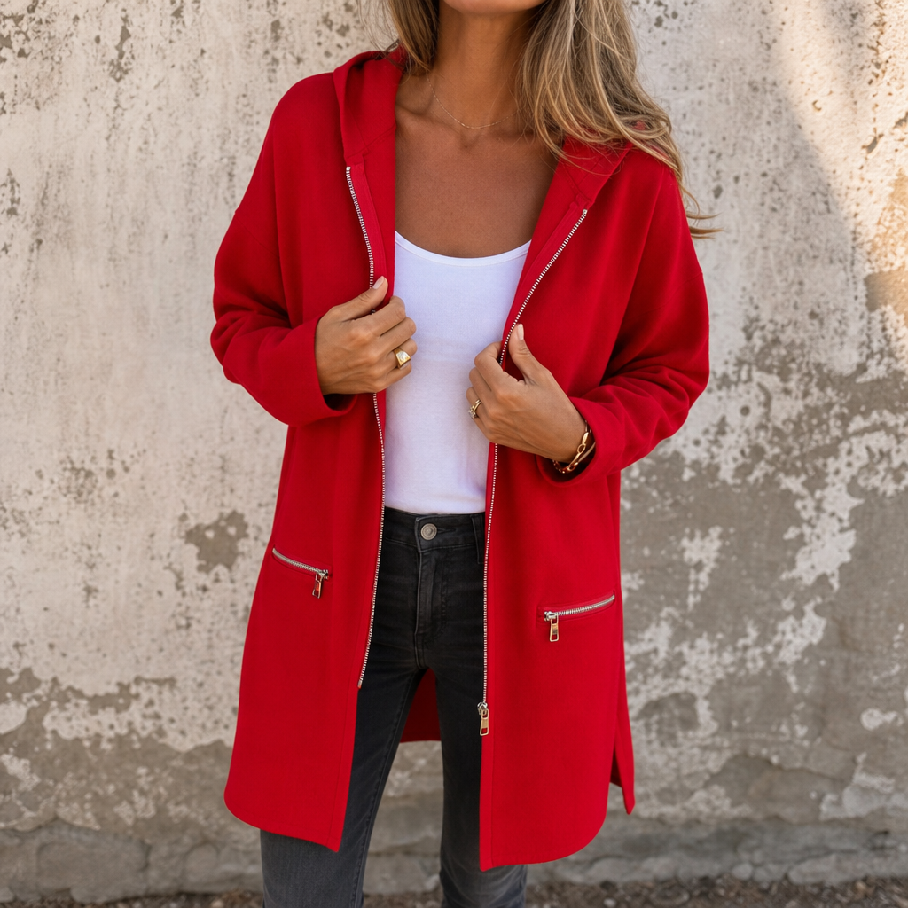 Hudson & Parker - Longline Open-Front Hooded Cardigan